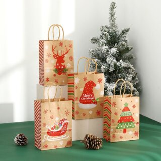 Christmas Kraft Paper Gift Bags